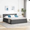 vidaXL Opslag bed met matras Donkergrijs 200 x 200 cm Nep Leer