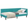 vidaXL Hoekbedframe met hoofdeinde Turquoise 90 cm x 200 cm Fluweel