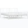 vidaXL Bedframe met hoofd- en voeteneinde metaal wit 193x203 cm