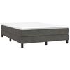 vidaXL Boxspring met matras fluweel donkergrijs 140x190 cm