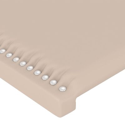 vidaXL Bedframe met hoofdbord kunstleer cappuccinokleurig 90x200 cm