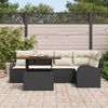 vidaXL Tuin Sofa Set met opslag 6 pcs Zwart Poly riet