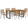 vidaXL Tuin eettafelset 7 st Grijs Massief Acaciahout