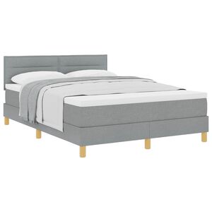 vidaXL Boxspringbed met matras met matras Lichtgrijs 160 x 200 cm Stof