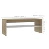 vidaXL Salontafel 100x40x40 cm bewerkt hout wit en sonoma eikenkleurig