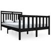 vidaXL Bedframe massief hout zwart 120x190 cm