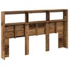 vidaXL Hoofdbordkast met LED 180x17x102 cm oud hout