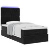 vidaXL Ottoman bed met matrassen en LED's 80x200cm fluweel zwart