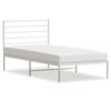 vidaXL Bedframe met hoofdbord metaal wit 107x203 cm