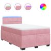vidaXL Boxspring met matras fluweel roze 120x200 cm