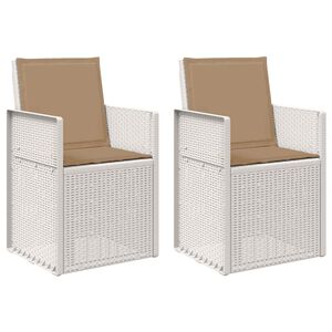 vidaXL Tuin Eetstoelen 2 st Wit en Taupe PP