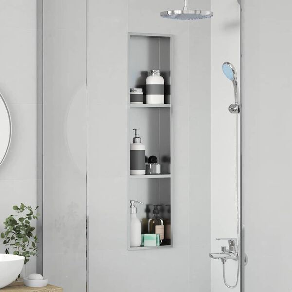 vidaXL Douche Niche Zilver 90 x 20 x 9,5 cm Roestvrij staal