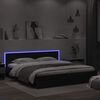 vidaXL Bedframe met hoofdeinde en LED-verlichting zwart 200x200 cm