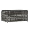 vidaXL 4-delige Loungeset met kussens poly rattan grijs