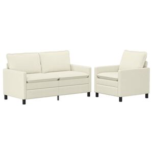 vidaXL Bankstel 2 pcs Cr&egrave;mekleurig Stof