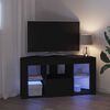 vidaXL Hoek LED TV Kast Zwart 100 x 40 x 50 cm Bewerkt hout