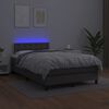 vidaXL Boxspring met matras en LED kunstleer grijs 120x200 cm