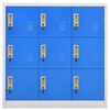 vidaXL Lockerkasten 5 st 90x45x92,5 cm staal lichtgrijs en blauw