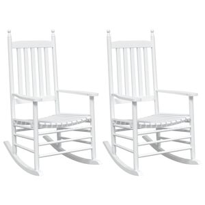 vidaXL Schommelstoelen met gebogen zitting 2 st massief vurenhout wit