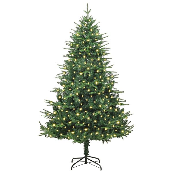 vidaXL Kunst Kerstboom met verlichting Groen 180 cm PVC en PE