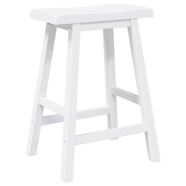 vidaXL Barkrukken 2 stuks Wit Massief Hout Rubber