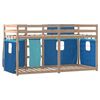vidaXL Stapelbed met gordijnen 75x190 cm massief grenenhout blauw