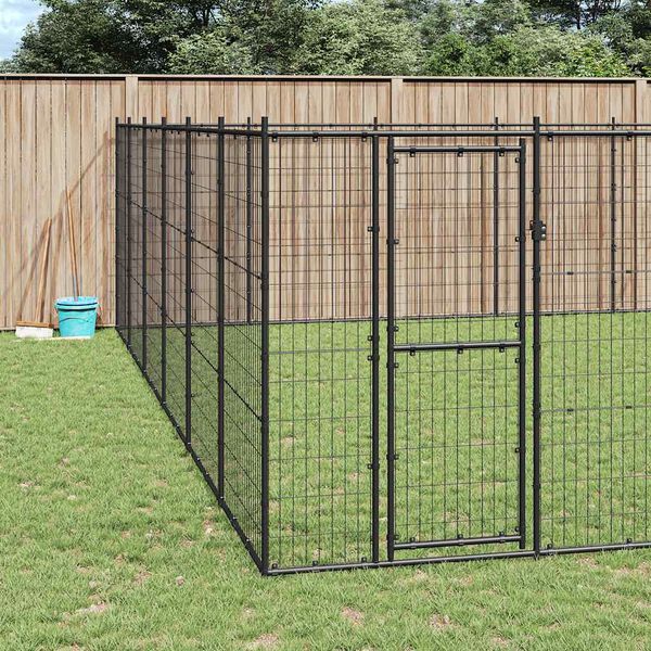 vidaXL Hondenkennel 65,34 m&sup2; staal
