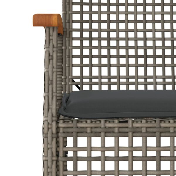 vidaXL 4-delige Tuinset met kussens poly rattan grijs