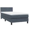 vidaXL Boxspring met matras fluweel donkergrijs 100x220 cm