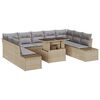 vidaXL Tuin Sofa Set 10 st Beige en Licht Grijs poly rattan