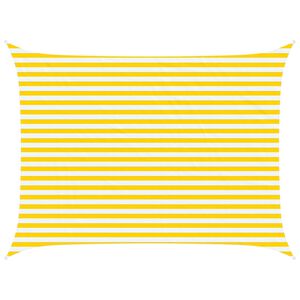 vidaXL Zonneschaduwzeil Geel en Wit 4 &times; 3 m 100% Polyester Oxford