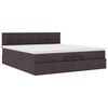 vidaXL Ottoman bed met matrassen en LED's 200x200cm stof donkerbruin