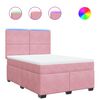 vidaXL Boxspring met matras fluweel roze 140x190 cm