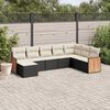 vidaXL 8-delige Loungeset met kussens poly rattan zwart