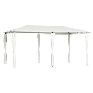 vidaXL Prieel met paalhoezen 160 g/m&sup2; 2,98x5,3x2,59 m cr&egrave;mekleurig
