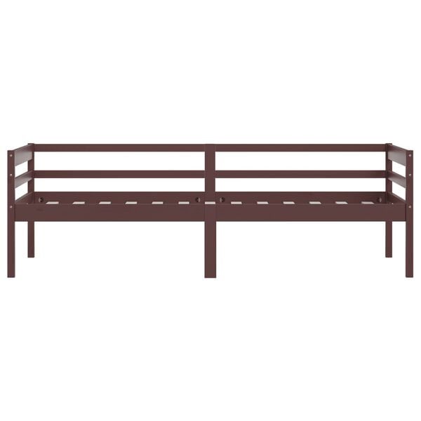 vidaXL Bedframe massief grenenhout donkerbruin 90x200 cm