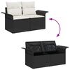vidaXL Tuin Sofa Set met kussen met opslag 8 pcs Zwart en Cr&egrave;me