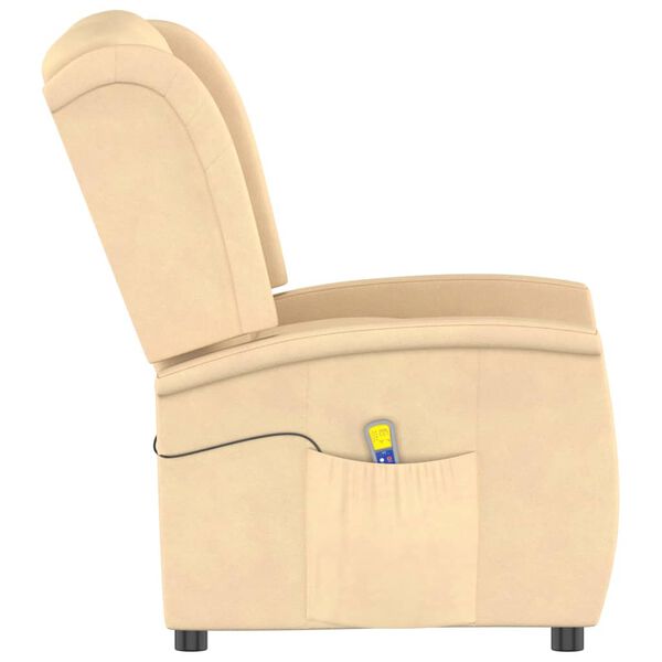 vidaXL Massagestoel 2-zits verstelbaar microvezelstof cr&egrave;mekleurig