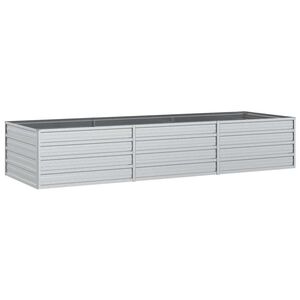 vidaXL Plantenbak verhoogd 240x80x45 cm gegalvaniseerd staal zilver