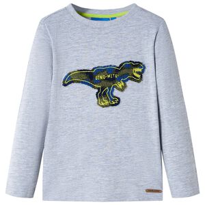 Kindershirt met lange mouwen 128 gem&ecirc;leerd grijs