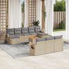 vidaXL 11-delige Loungeset met kussens poly rattan gemengd beige