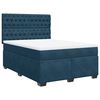 vidaXL Boxspring met matras fluweel blauw 140x190 cm