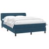 vidaXL Boxspring met matras fluweel donkerblauw 140x220 cm