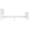 vidaXL Bedframe met hoofd- en voeteneinde metaal wit 137x190 cm