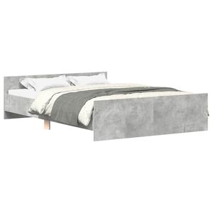 vidaXL Bedframe met hoofd- en voeteneinde betongrijs 140x200 cm