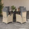 vidaXL 5-delige Tuinset met kussens poly rattan beige