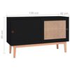 vidaXL Dressoir 130x40x80 cm MDF en rattan zwart