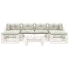 vidaXL 7-delige Loungeset met beige kussens pallet hout