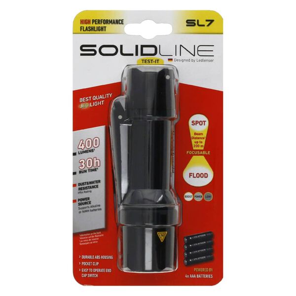 SOLIDLINE Zaklamp SL7 met klem 400 lm