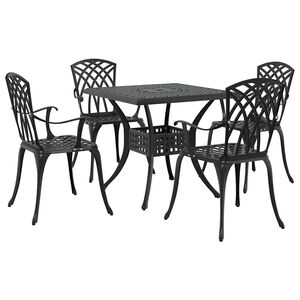 vidaXL Tuinset 5 pcs Zwart Gegoten aluminium